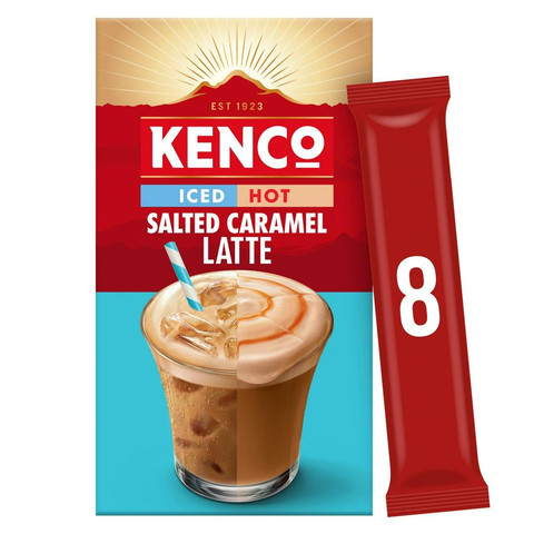 Kenco Iced Hot Salted Caramel Latte Instant Coffee, 8 Sachets