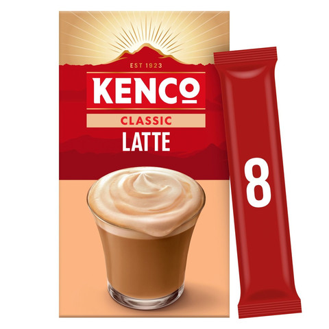 Kenco Latte Instant Coffee Sachets, 8 Sachets 130.4g