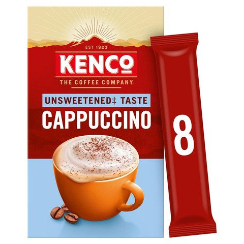 Kenco Unsweetened Cappuccino Instant Coffee, 8 Sachets