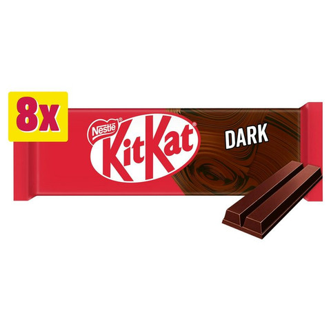 KitKat 2 Finger Dark Chocolate Biscuit Bar Multipack, 8 Pack 165.6g