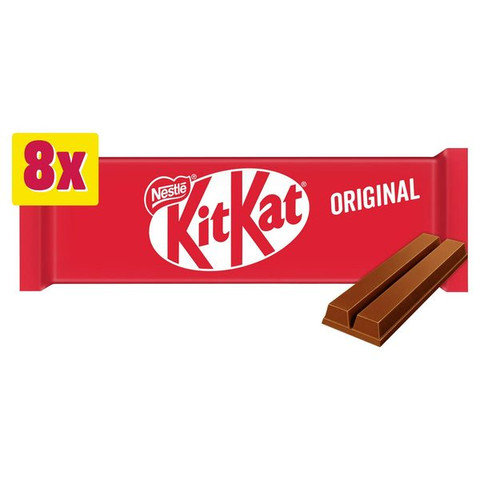 KitKat 2 Finger Milk Chocolate Biscuit Bars Multipack, 8 Pack 165.6g