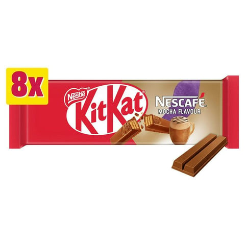 KitKat 2 Finger Mocha Flavour Chocolate Biscuit Bars Multipack, 8 Pack 165.6g