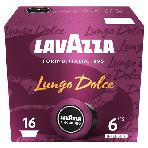 Lavazza A Modo Mio Lungo Dolce Coffee, 16 Capsules