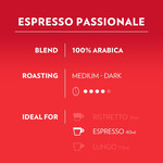 Lavazza A Modo Mio Passionale Coffee, 16 Capsules, pack shot 2, available at teas.co.uk
