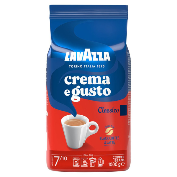 Lavazza Crema e Gusto Classico Coffee Beans, 1kg, front of pack, available at teas.co.uk