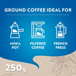 Lavazza Decaf Classico Ground Coffee, 250g, pack shot 5, available at teas.co.uk