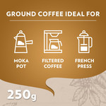 Lavazza Qualita Oro Ground Coffee, 250g, pack shot 4, available at teas.co.uk