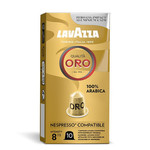Lavazza Qualita Oro Nespresso Compatible, 10 Capsules 55g, pack shot 2, available at teas.co.uk