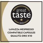 Lavazza Qualita Oro Nespresso Compatible, 10 Capsules 55g, pack shot 5, available at teas.co.uk