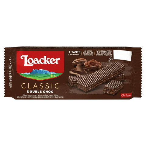 Loacker Classic Double Chocolate Wafers, 90g