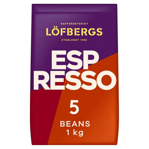 Löfbergs Espresso Whole Coffee Beans, 1kg