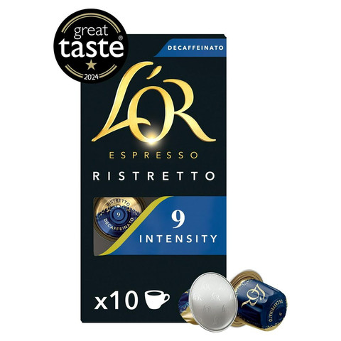 L'Or Espresso Ristretto Decaf, Intensity 9, Aluminium Coffee, 10 Capsules 52g