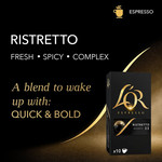 L'Or Nespresso Compatible Espresso Ristretto Aluminium Coffee Intensity 11, 10 Capsules, pack shot 2, available at teas.co.uk