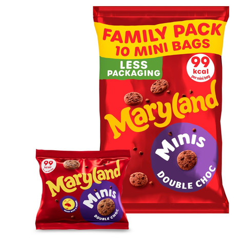 Maryland Cookies Minis Double Chocolate 10 Multipacks, 198g