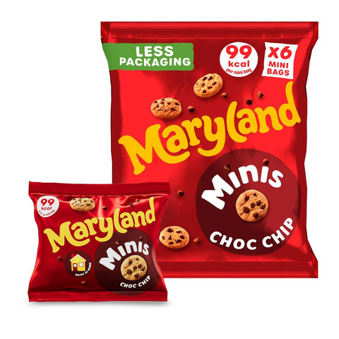 Maryland Minis Cookies - Choc Chip 6 Mini Bags, 118.8g