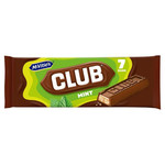 McVitie's Club Mint Biscuit Bars Multipack, 7 Bars 154g, pack shot 2, available at teas.co.uk