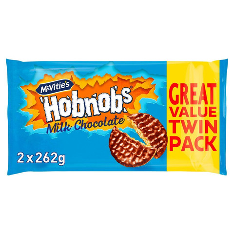 McVitie's Hobnobs The Oaty One Milk Chocolate Twin Pack Biscuits, 2 x 262g
