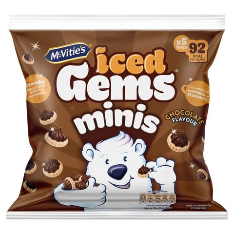 McVitie's Iced Gems Chocolate Flavour Multipack Biscuits, 5 x 23g