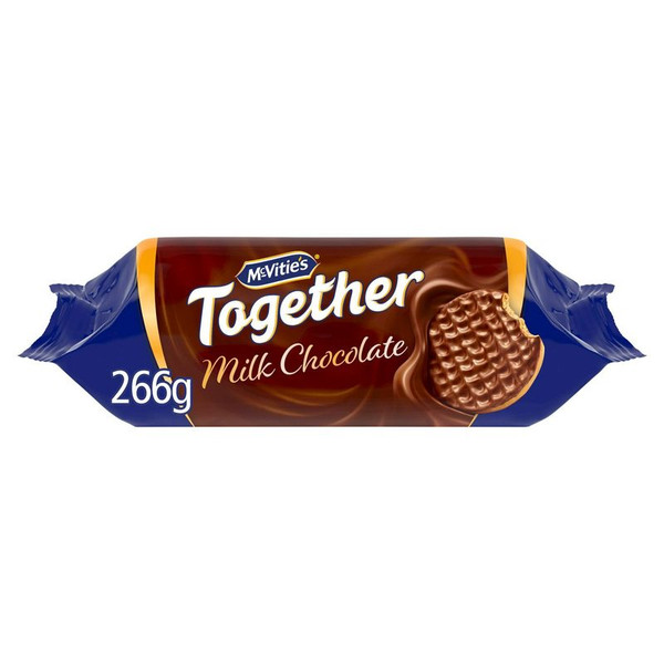 McVitie's Milk Chocolate Digestives Biscuits, 266g, front of pack, available at teas.co.uk