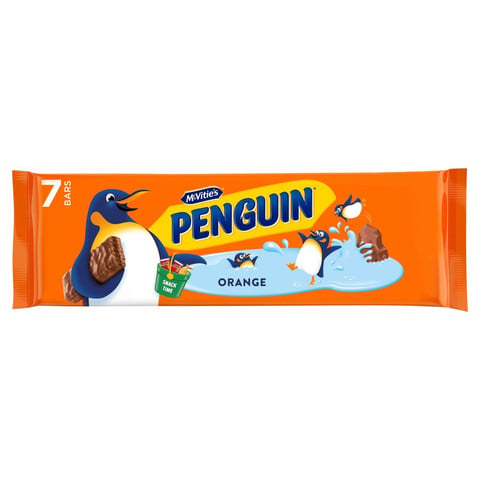 McVitie's Penguin Orange Chocolate Biscuit Multipack, 7 Biscuits 172.2g
