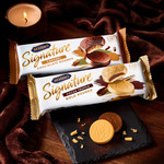 McVitie's Signature Cocoa Truffle Gold Rounds Biscuits, 109g, pack shot 3, available at teas.co.uk
