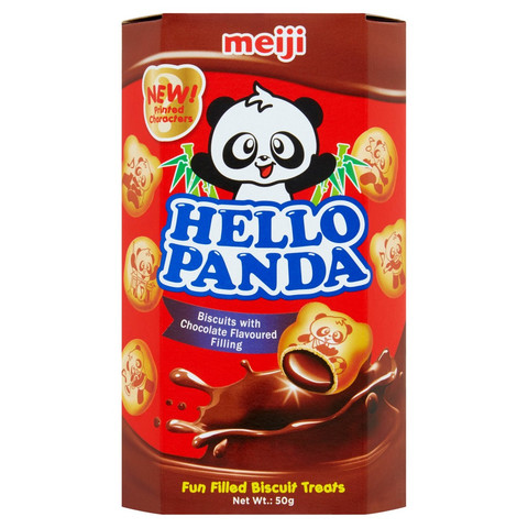 Meiji Hello Panda Biscuits with Chocolate Flavoured Filling, 50g