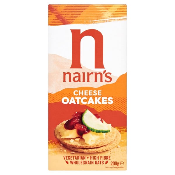 Nairn's Cheese Oatcakes, 200g, front of pack, available at teas.co.uk