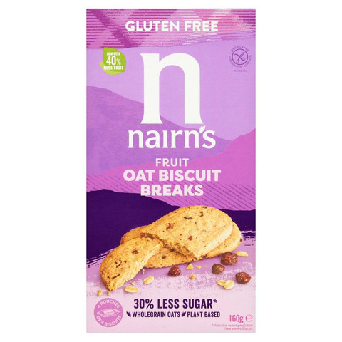 Nairn's Gluten Free Biscuit Breaks - Oats & Fruit, 160g