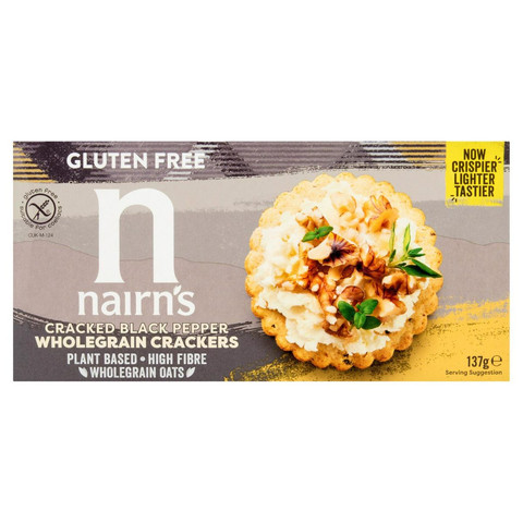 Nairn's Gluten Free Cracked Black Pepper Wholegrain Crackers, 137g