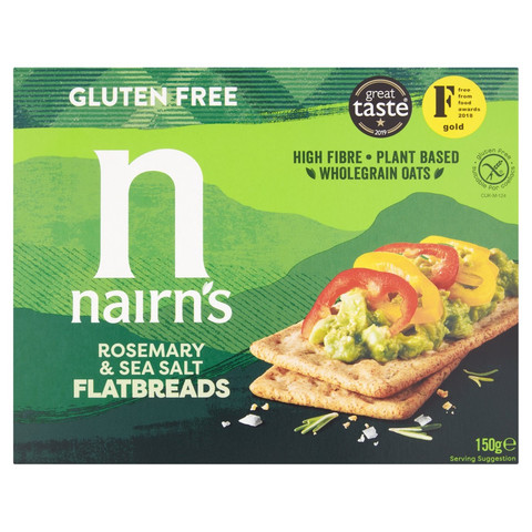 Nairn's Gluten Free Rosemary & Sea Salt Flatbreads, 150g
