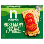 Nairn's Gluten Free Rosemary & Sea Salt Flatbreads, 150g, pack shot 2, available at teas.co.uk