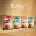 Nescafe Cappuccino Unsweetened Taste Instant Coffee Sachets, 7 Sachets 99.4g, pack shot 3, available at teas.co.uk