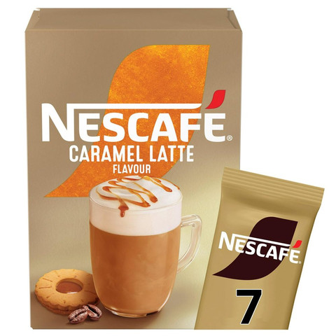 Nescafe Caramel Latte Instant Coffee, 7 Sachets