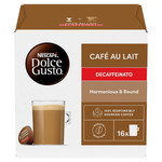 Nescafe Dolce Gusto Cafe Au Lait Decaffeinato Coffee (16 Servings), 16 Pods, pack shot 2, available at teas.co.uk