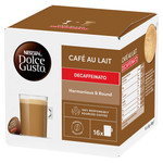 Nescafe Dolce Gusto Cafe Au Lait Decaffeinato Coffee (16 Servings), 16 Pods, pack shot 3, available at teas.co.uk