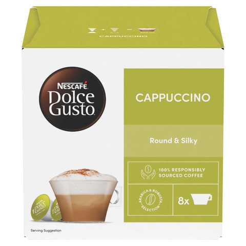 Nescafe Dolce Gusto Cappuccino Coffee (8 Servings), 16 Pods