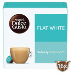 Nescafe Dolce Gusto Flat White Coffee (16 Servings), 16 Pods, pack shot 2, available at teas.co.uk