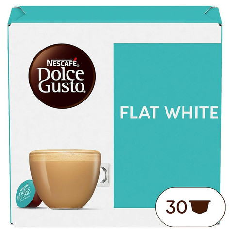 Nescafe Dolce Gusto Flat White Coffee (30 Servings), 30 Pods