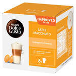 Nescafe Dolce Gusto Latte Macchiato Coffee (8 Servings), 16 Pods, pack shot 2, available at teas.co.uk