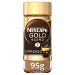 Nescafe Gold Blend Espresso Instant Coffee, 95g, pack shot 2, available at teas.co.uk