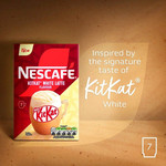 Nescafe Kitkat White Latte Coffee, 7 Sachets 140g, pack shot 3, available at teas.co.uk