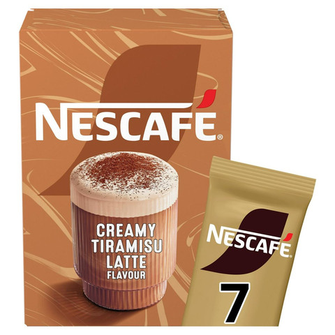Nescafe Latte Flavour Creamy Tiramisu Coffee Sachets, Dessert Edition, 7 Sachets 136.5g