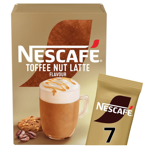 Nescafe Toffee Nut Latte Instant Coffee, 7 Sachets