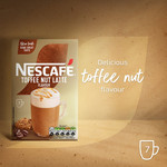 Nescafe Toffee Nut Latte Instant Coffee, 7 Sachets, pack shot 2, available at teas.co.uk