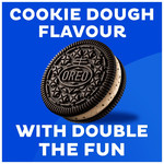 Oreo Cookie Dough Flavour Cocoa Sandwich Biscuit Pack, 157g, pack shot 2, available at teas.co.uk