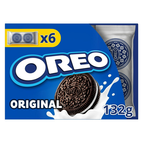 Oreo Lunchbox Vanilla Chocolate Sandwich Biscuits Snack, 6 x 22g