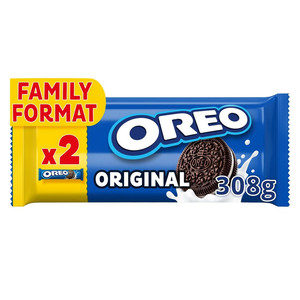 Oreo Vanilla Cookie Chocolate Sandwich Biscuit Twin Pack, 2 x 154g