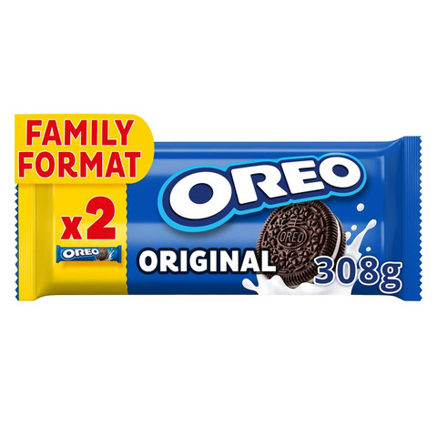 Oreo Vanilla Cookie Chocolate Sandwich Biscuit Twin Pack, 2 x 154g