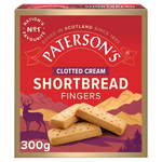 Paterson's Clotted Cream Shortbread Fingers, 300g, pack shot 2, available at teas.co.uk