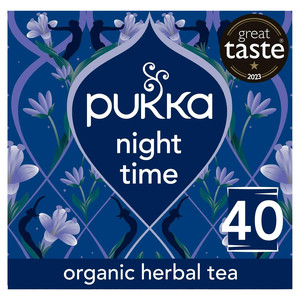 Pukka Organic Night Time Herbal Home Compostable Sleep with Chamomile, 40 Tea Bags 40g